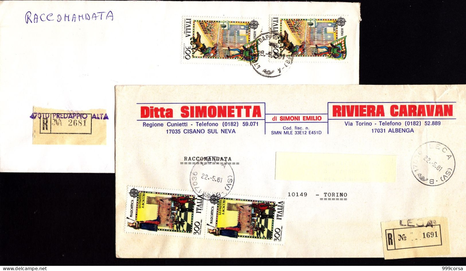 Italia,Storia Postale,Tarquinia,Serie Turistica 1981,Europa, Folklore,serie Completa,Giorn. Mond. Alimentazione (DZ) - 1981-90: Marcophilia