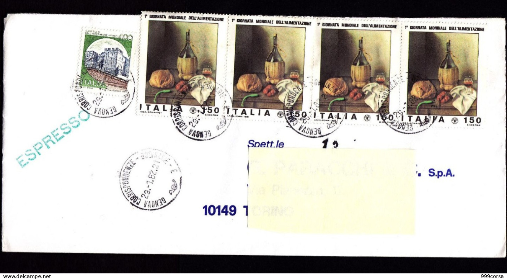 Italia,Storia Postale,Tarquinia,Serie Turistica 1981,Europa, Folklore,serie Completa,Giorn. Mond. Alimentazione (DZ) - 1981-90: Poststempel