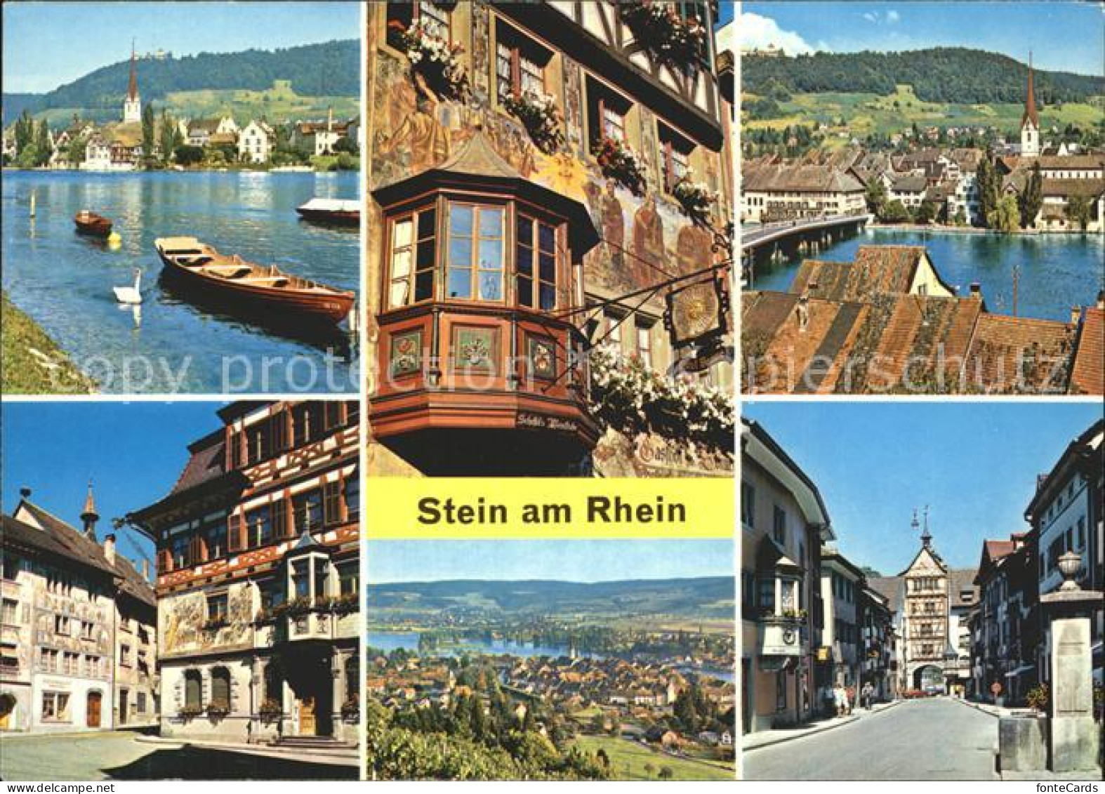 12366946 Stein Rhein Total Erker Rheinpartie Teilansichten Stadttor Stein Am Rhe - Autres & Non Classés