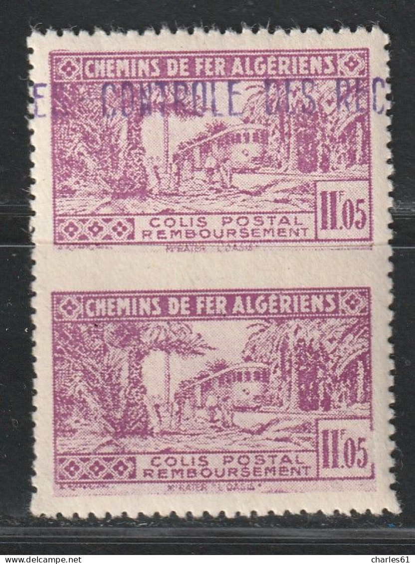 ALGERIE - COLIS POSTAUX - N°93aa **  (1941-42) 11f05 Lilas - NON DENTELE AU MILIEU - - Postpaketten