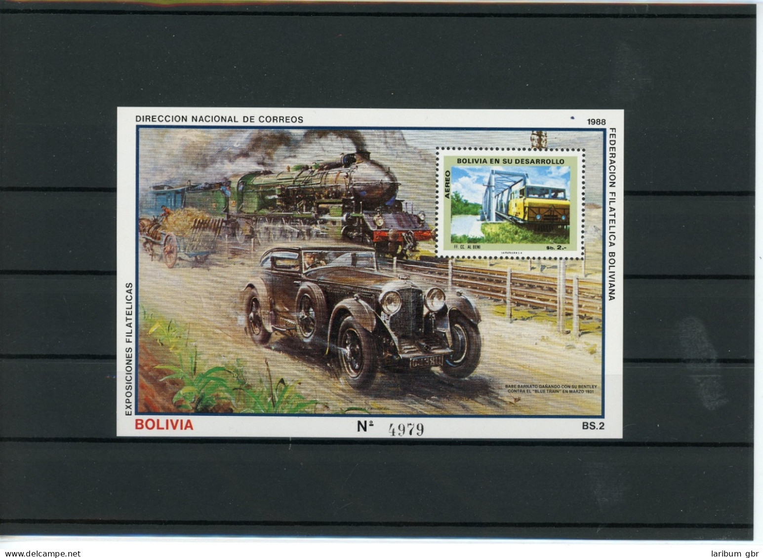 Bolivien Block 172 Postfrisch Eisenbahn #IX177 - Bolivien