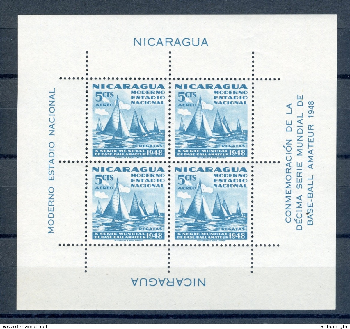 Nicaragua Block 18 Postfrisch Segelregatta #JK355 - Nicaragua