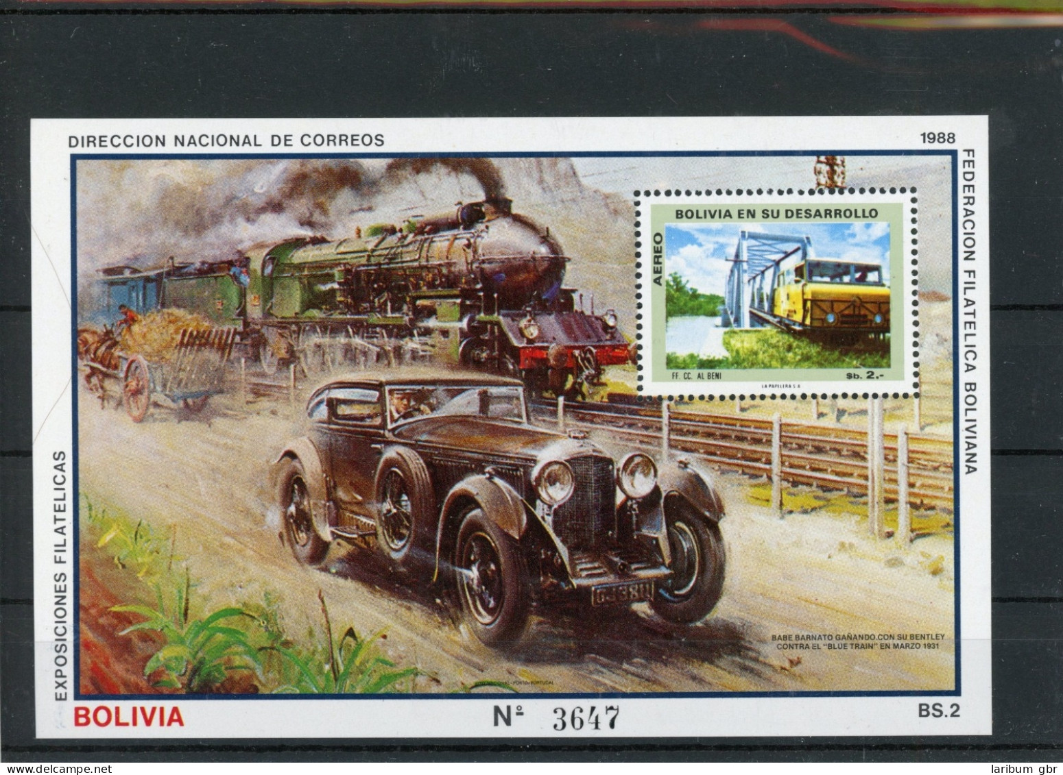 Bolivien Block 172 Postfrisch Eisenbahn #HK842 - Bolivien