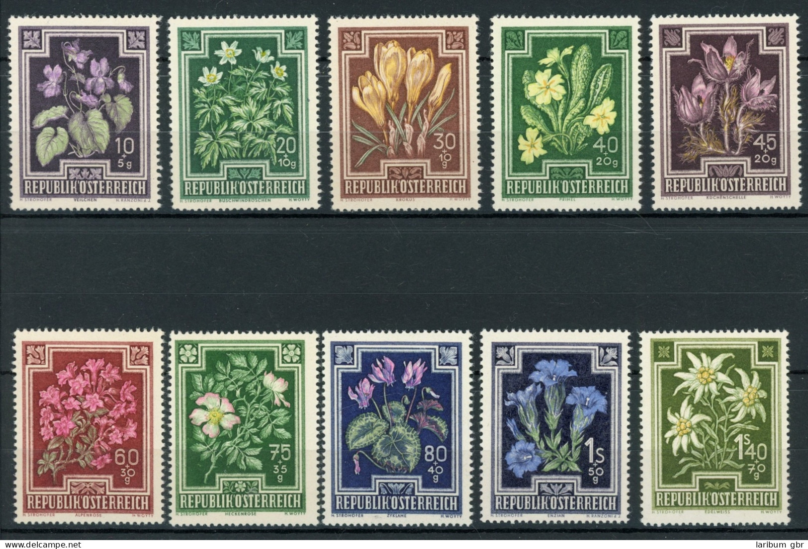 Österreich 868-877 Postfrisch Blumen #IF439 - Andere & Zonder Classificatie