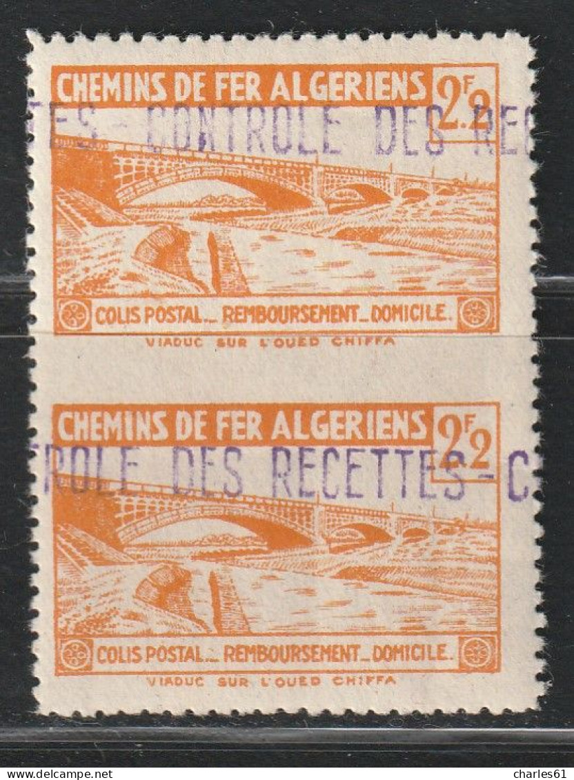 ALGERIE - COLIS POSTAUX - N°95aa *  (1941-42) 2f2 Jaune Brun - NON DENTELE AU MILIEU - - Paquetes Postales