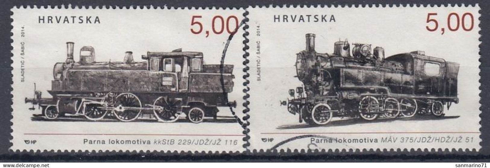 CROATIA 1143-1144,used,hinged - Trains