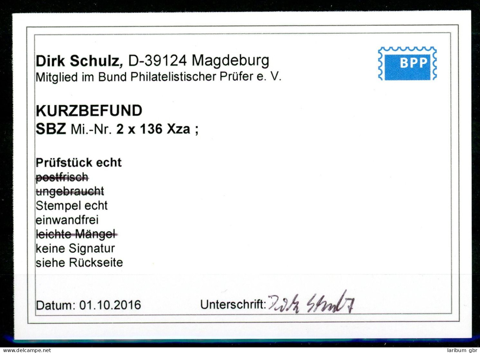 SBZ West-Sachsen 136 X Z Gestempelt Gepr. Schulz #IV234 - Other & Unclassified
