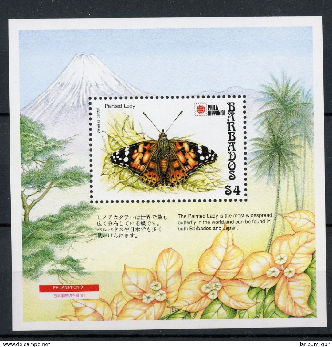 Barbados Block 27 Postfrisch Schmetterlinge #HC424 - Barbades (1966-...)
