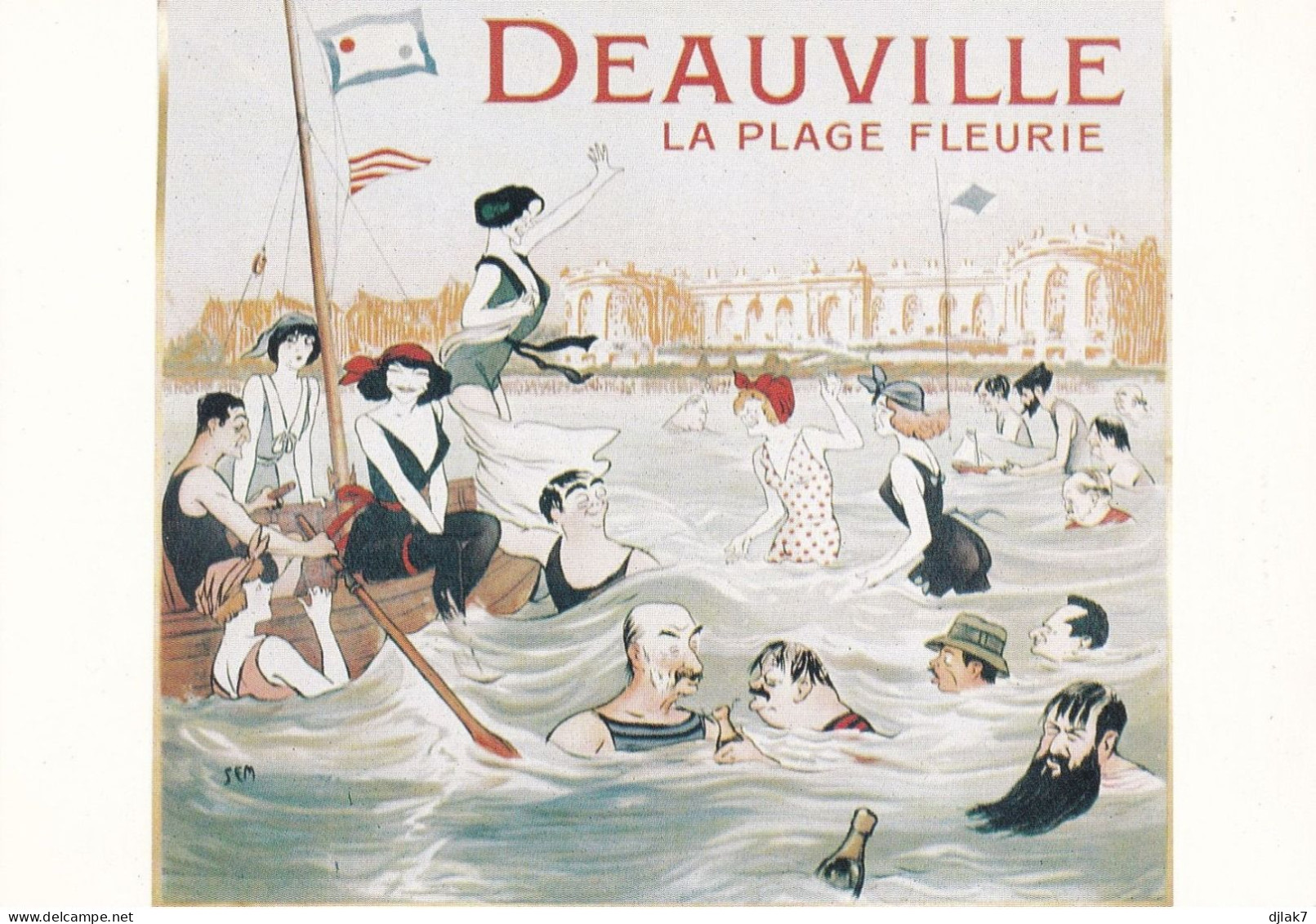 14 Deauville La Plage Fleurie Affiche De Tourisme - Deauville