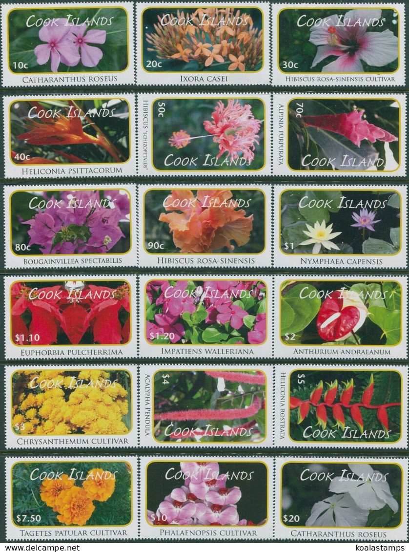 Cook Islands 2010 SG1548-1565 Flowers Set MNH - Cook Islands