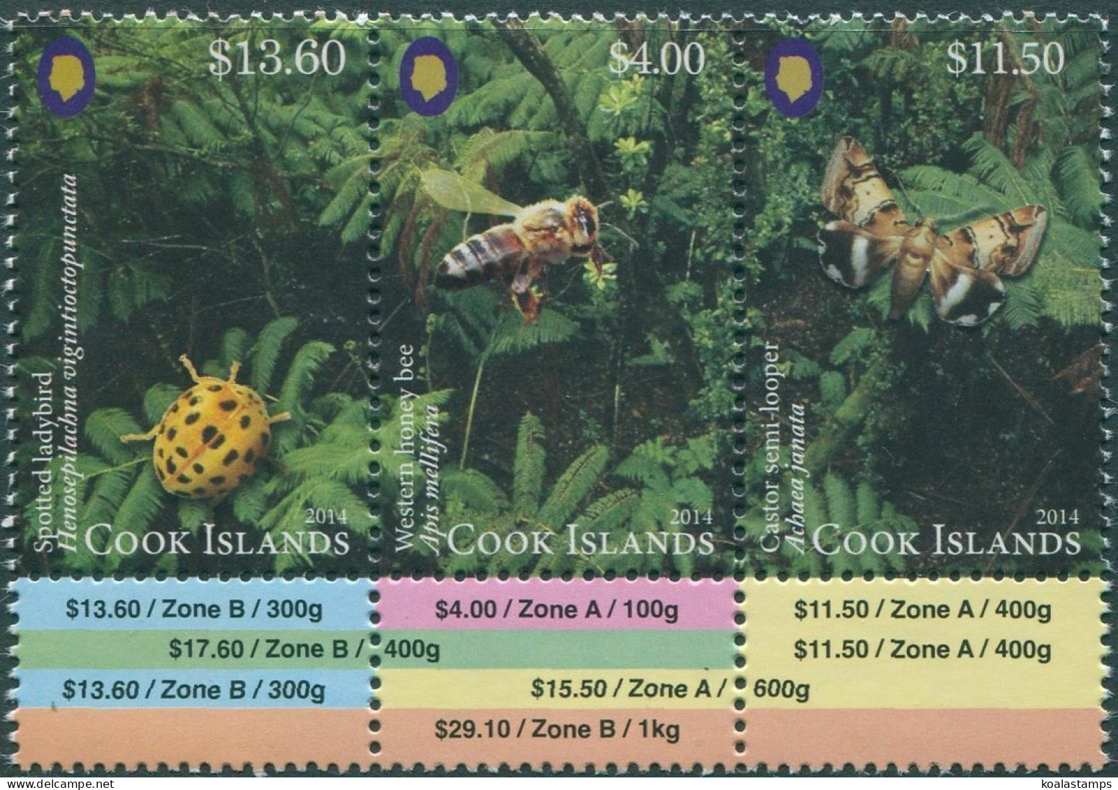 Cook Islands 2014 SG1805-1807 Entomology Set MNH - Cookinseln