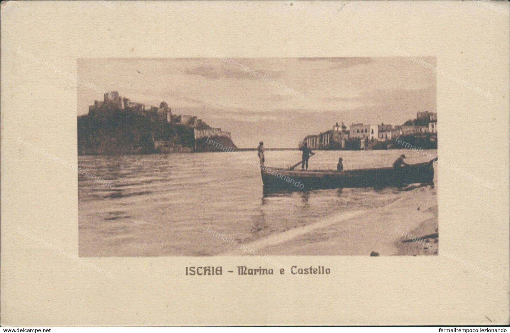 Cs368 Cartolina Ischia Marina E Castello Provincia Di Napoli Campania - Napoli (Napels)