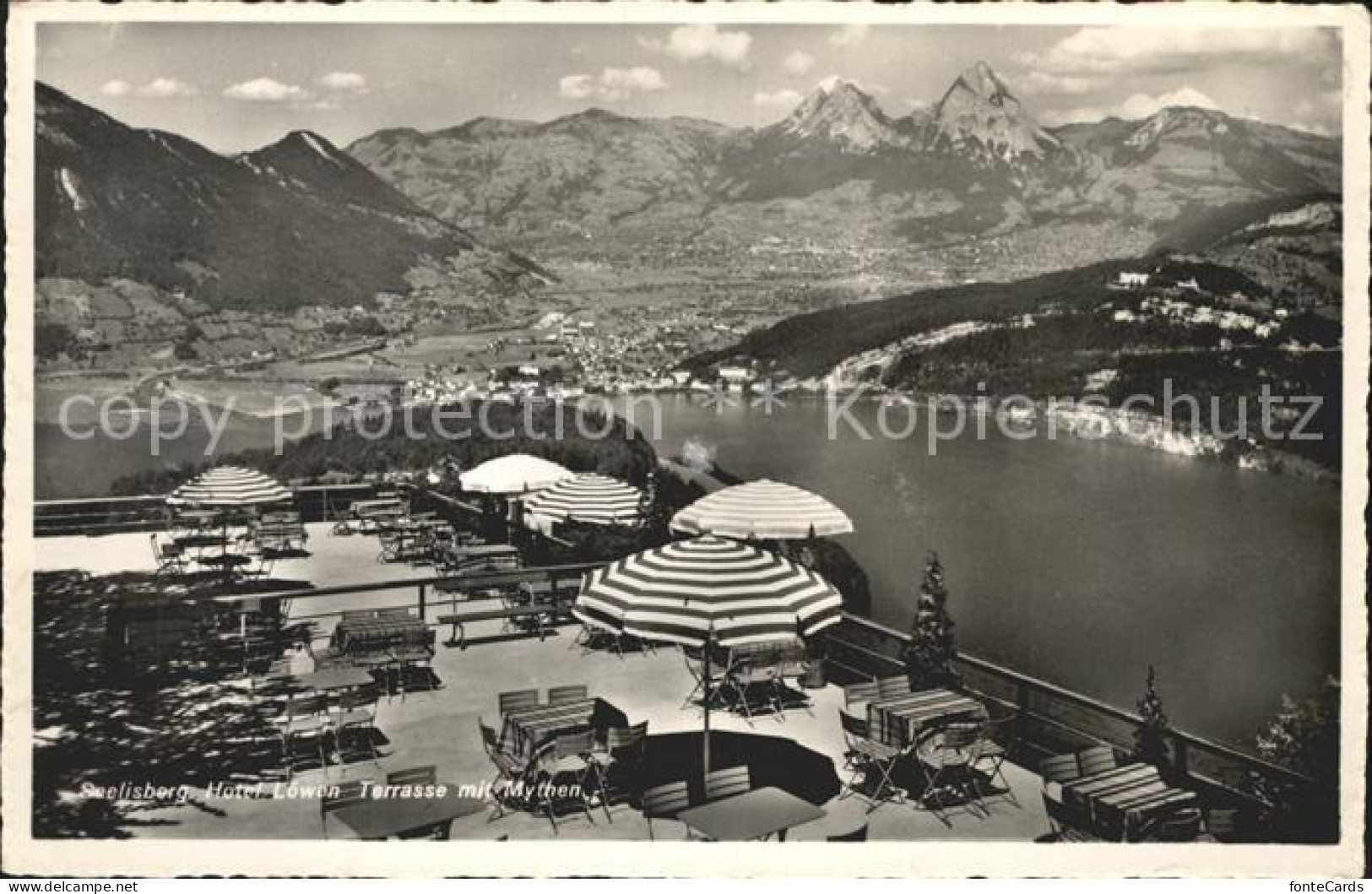 12334676 Seelisberg UR Hotel Loewen Terrasse Mit Mythen Seelisberg - Altri & Non Classificati