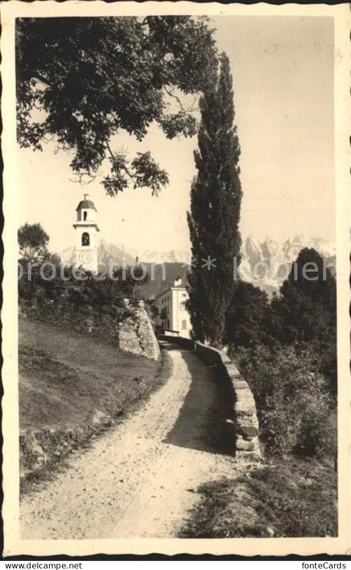 12334566 Soglio Kirchturm Mit Bondascagruppe Soglio - Other & Unclassified