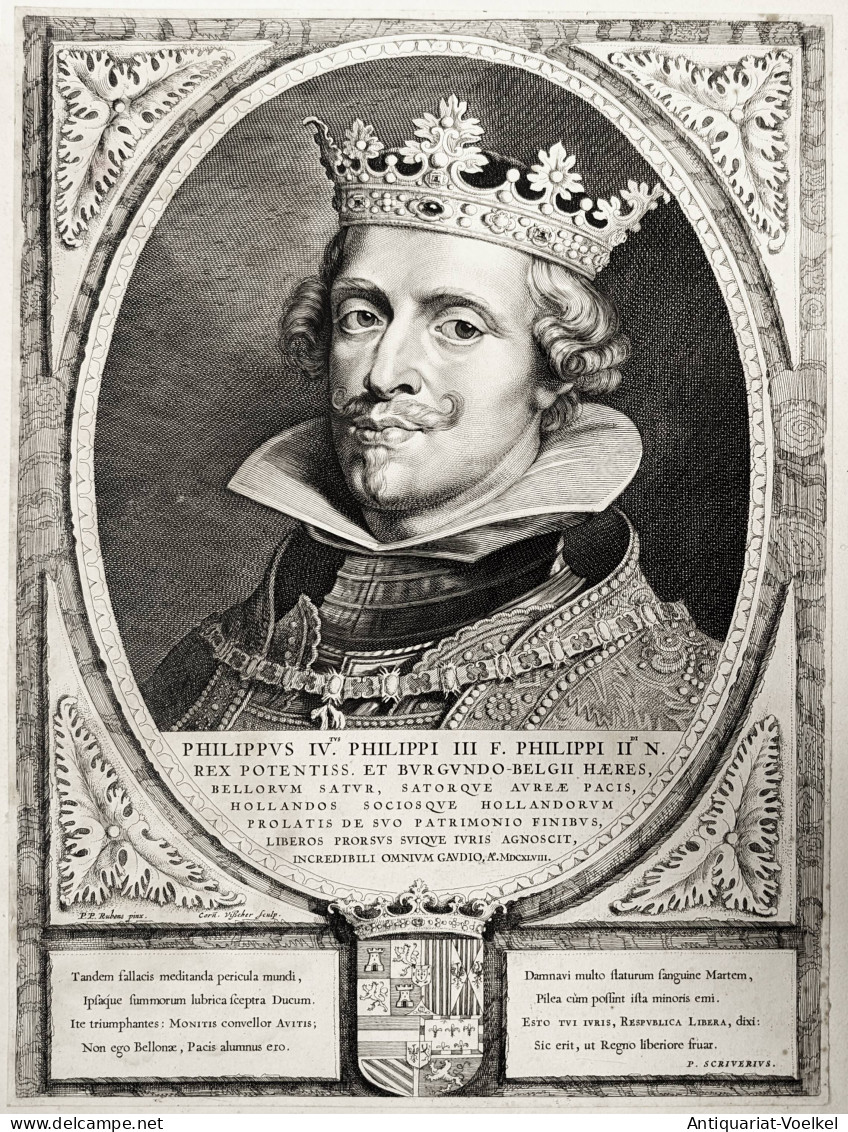 Philippus , Philippi III F. Philippi  N. Rex.. - Philip IV Of Spain (1605-1665) Espana Felipe Spanien King Kö - Prenten & Gravure