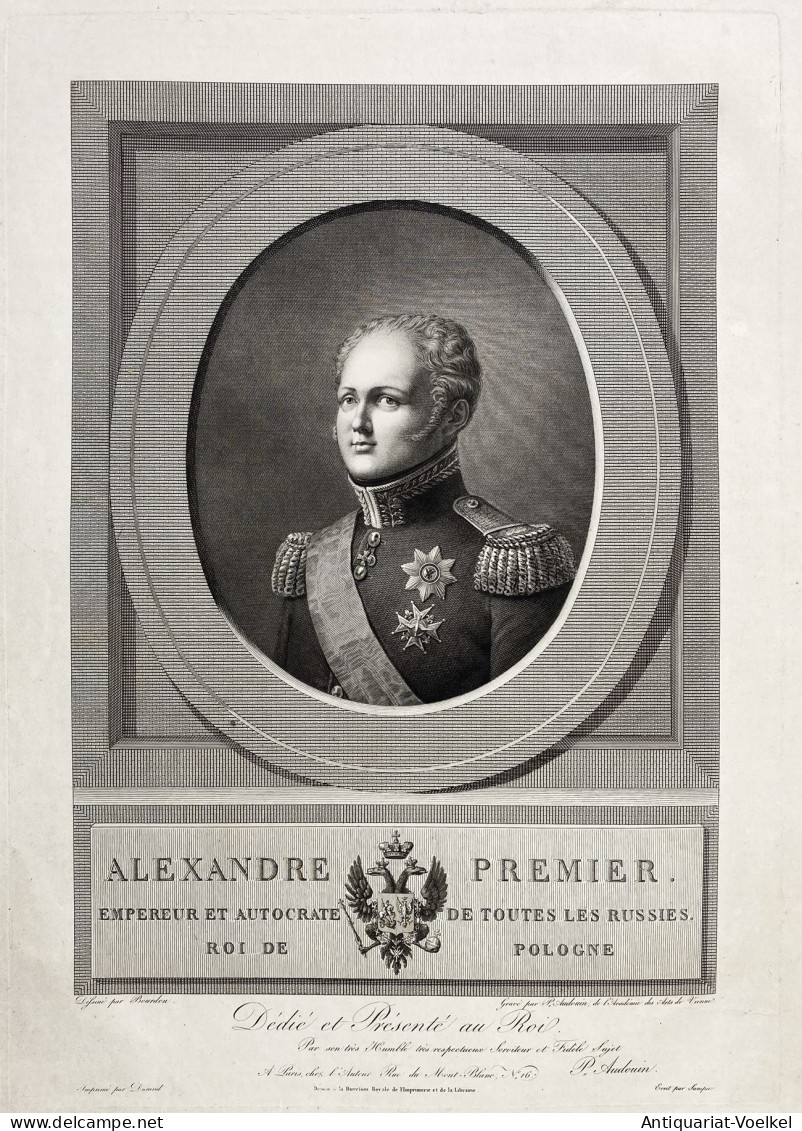 Alexandre Premier - Alexander I Of Russia (1777-1825) Emperor King Of Poland Polska Polen Portrait / Wappen Co - Stampe & Incisioni