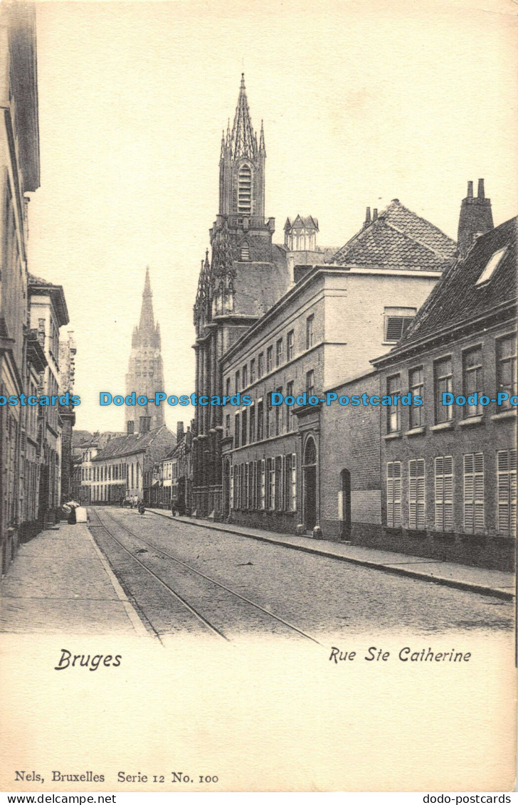 R081386 Bruges. Rue Ste Catherine. Nels. Serie 12. No. 100 - Monde