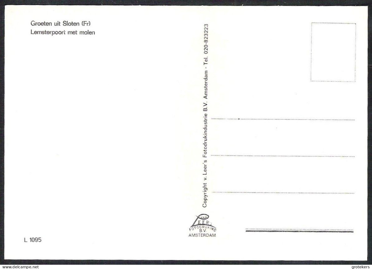 SLOTEN 6 verschillende kaarten ± 1978 groot formaat ca 10 x 15 zie specificatie 