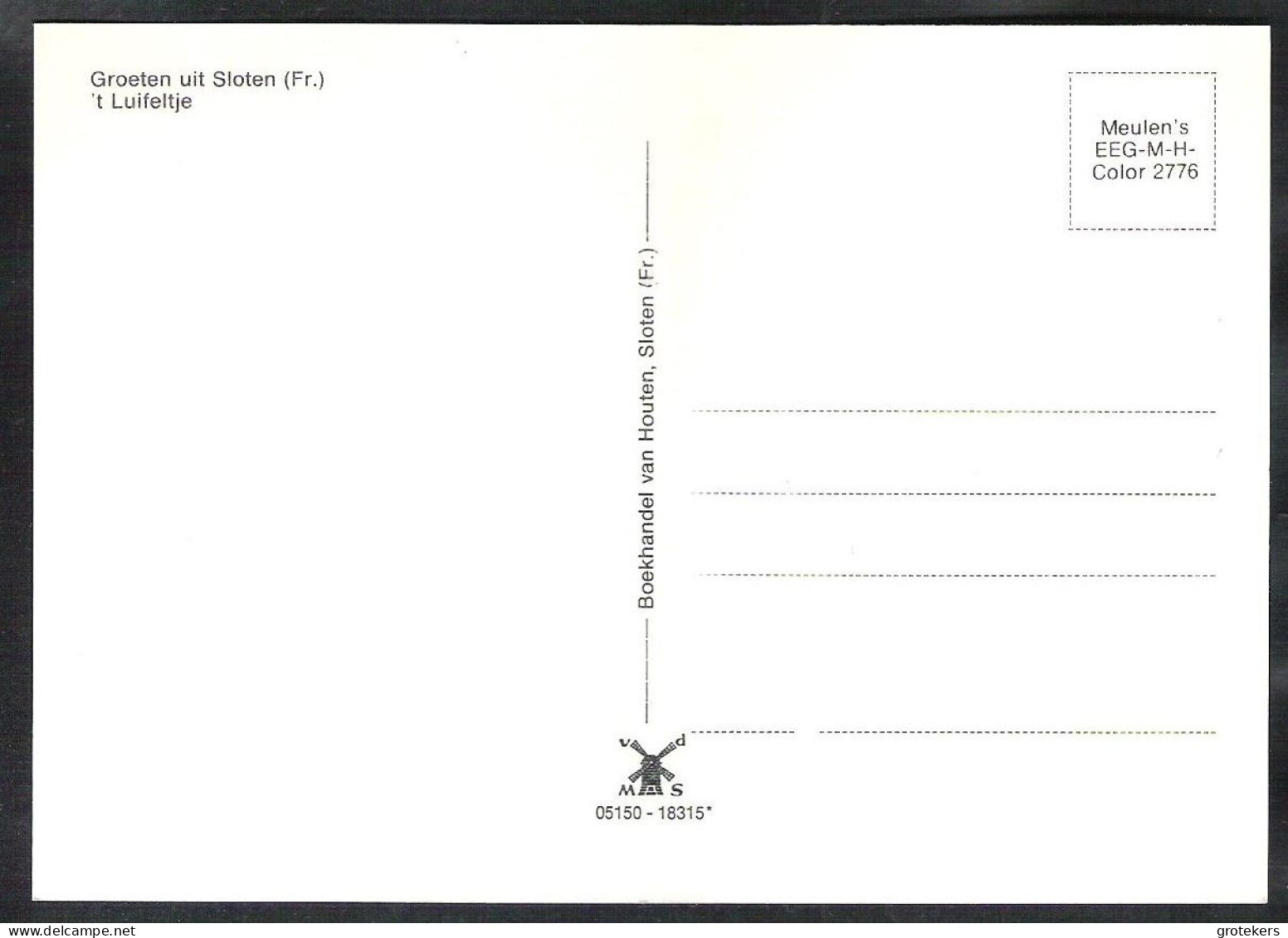 SLOTEN 6 verschillende kaarten ± 1978 groot formaat ca 10 x 15 zie specificatie 