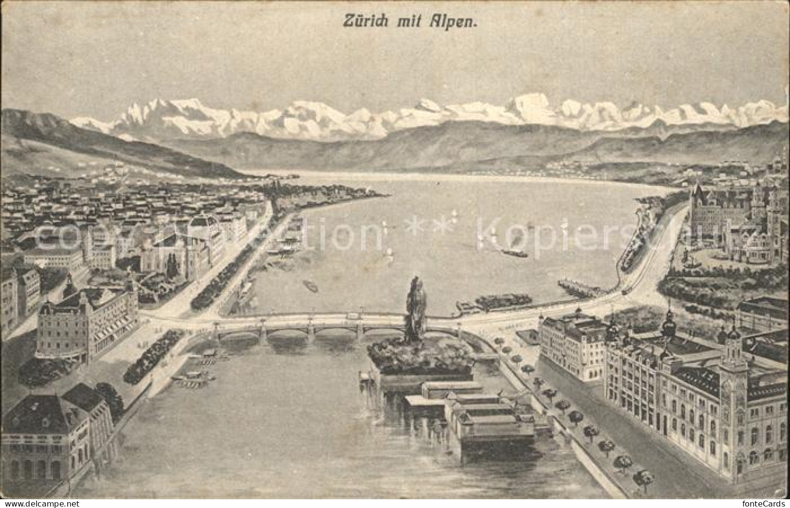 12322196 Zuerich Limmat Bruecke Zuerichsee Alpenpanorama Zuerich - Autres & Non Classés