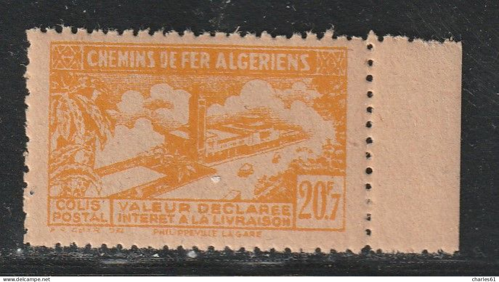 ALGERIE - COLIS POSTAUX - N°118b ** (1943) 20f7 Jaune Orange : Sans Surcharge "Contrôle Des Recettes" - Pacchi Postali