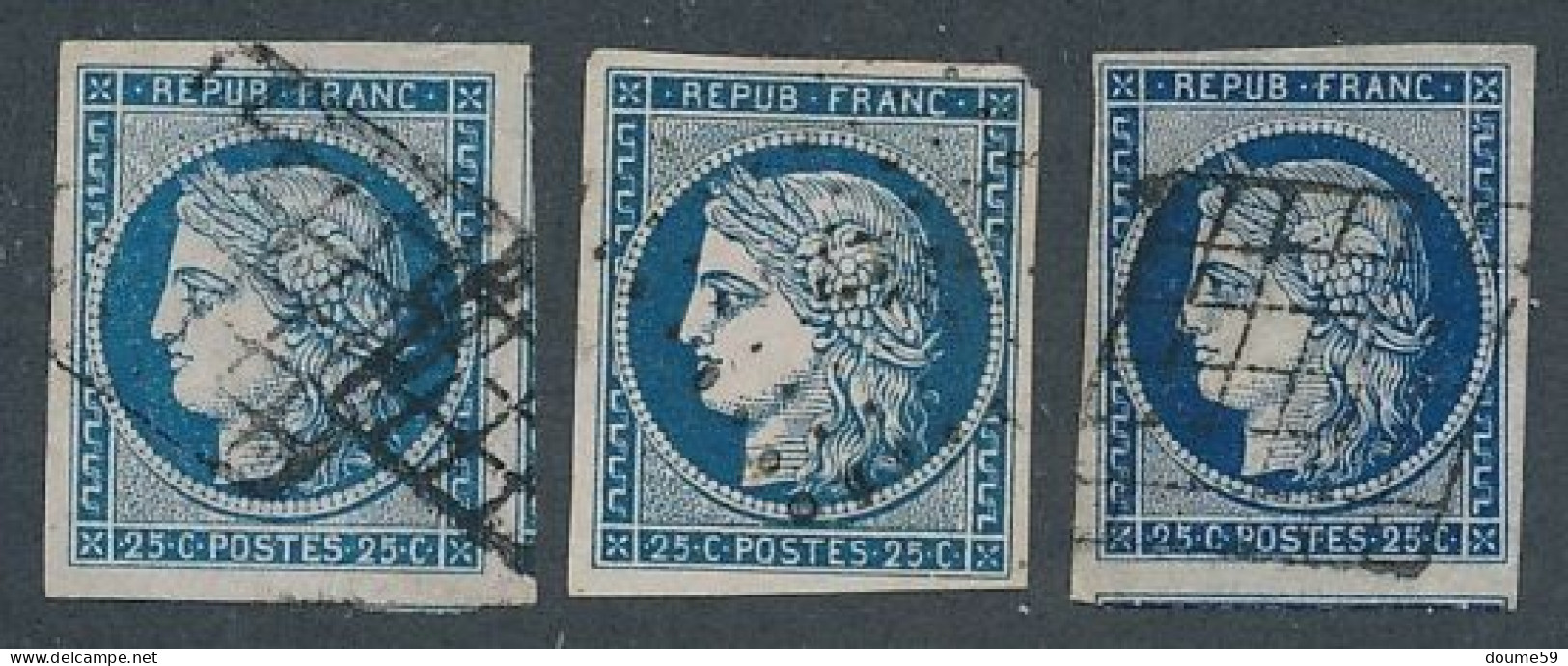 DX-2: FRANCE: N°4 Obl  (3) - 1849-1850 Ceres