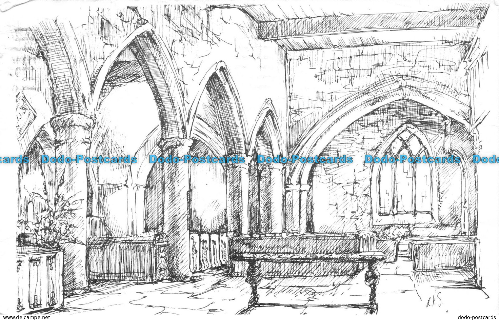 R082651 St. Aidans Church. Bamburgh. South Aisle. How And Blackhall. 1992 - World