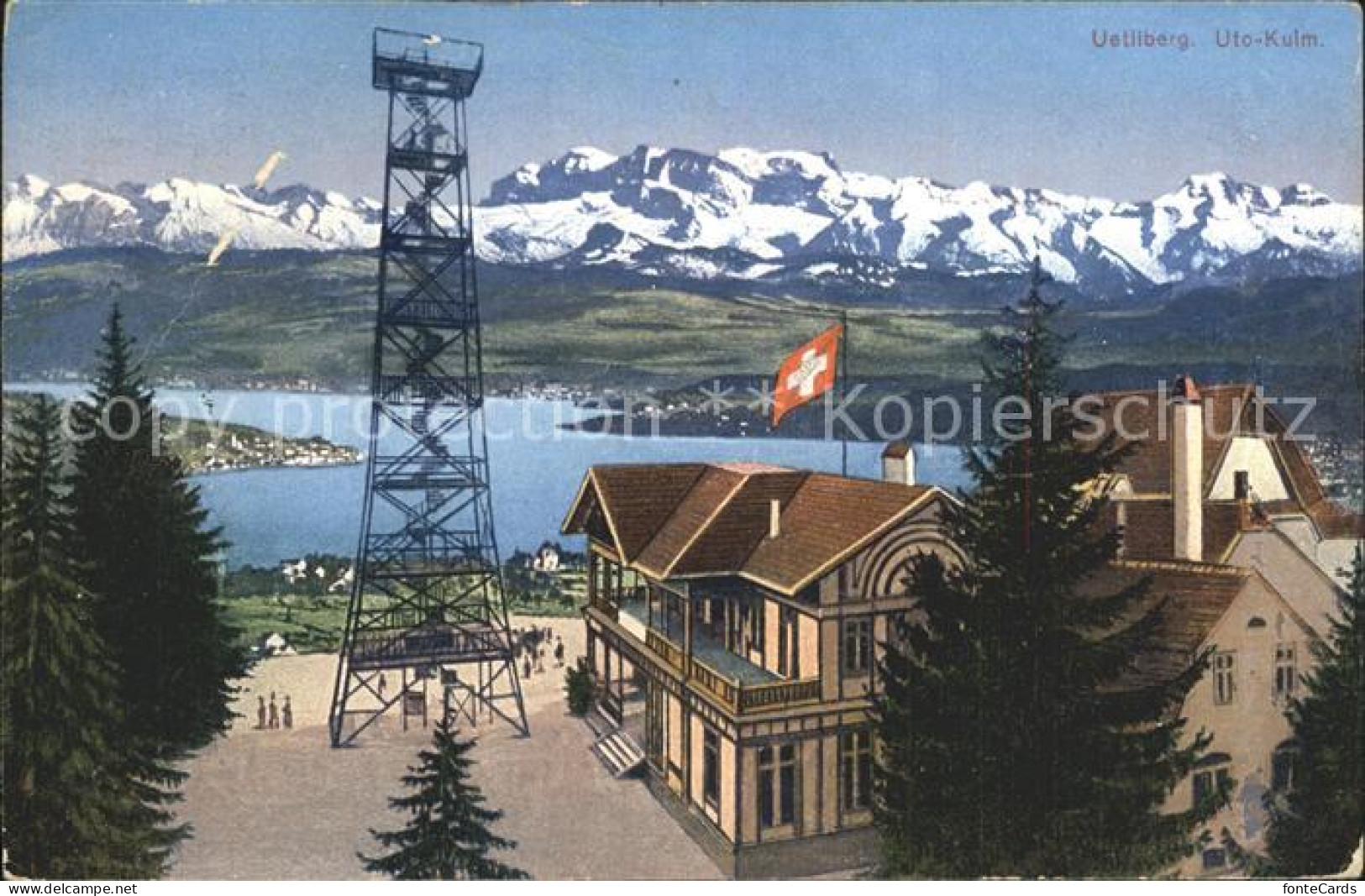 12320956 Uetliberg ZH Bergrestaurant Utokulm Aussichtsturm Zuerichsee Alpenpanor - Sonstige & Ohne Zuordnung