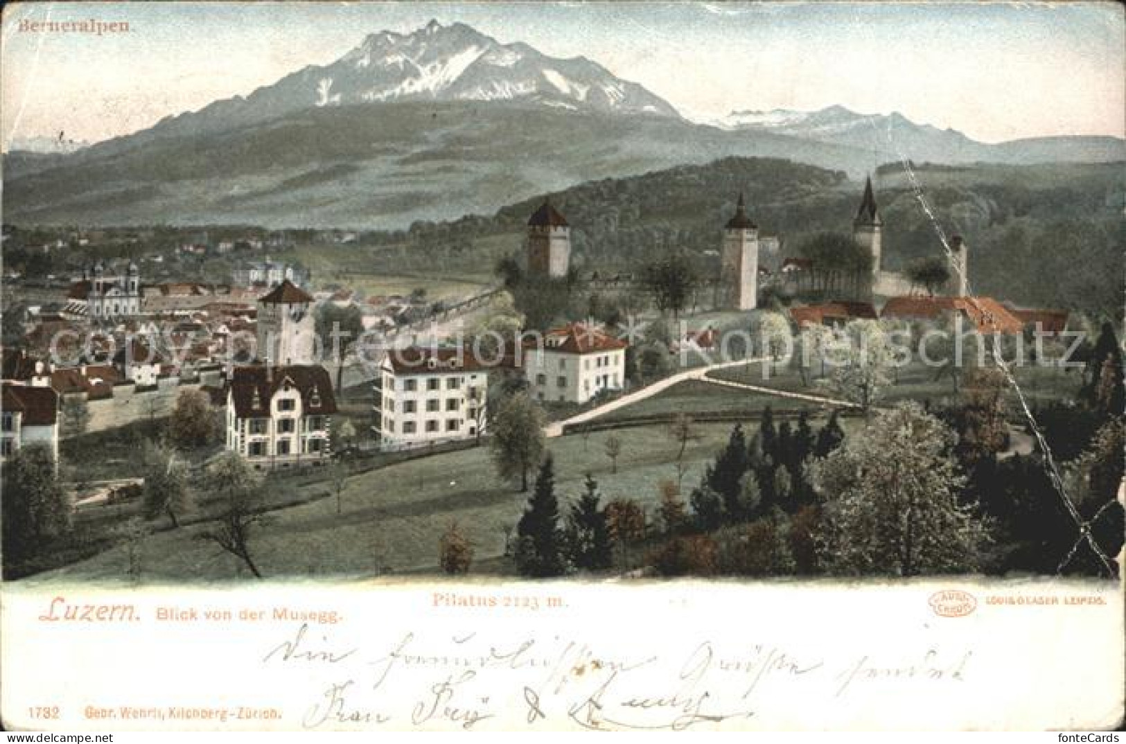 12319266 Luzern LU Panorama Blick Von Der Musegg Berner Alpen Luzern - Sonstige & Ohne Zuordnung