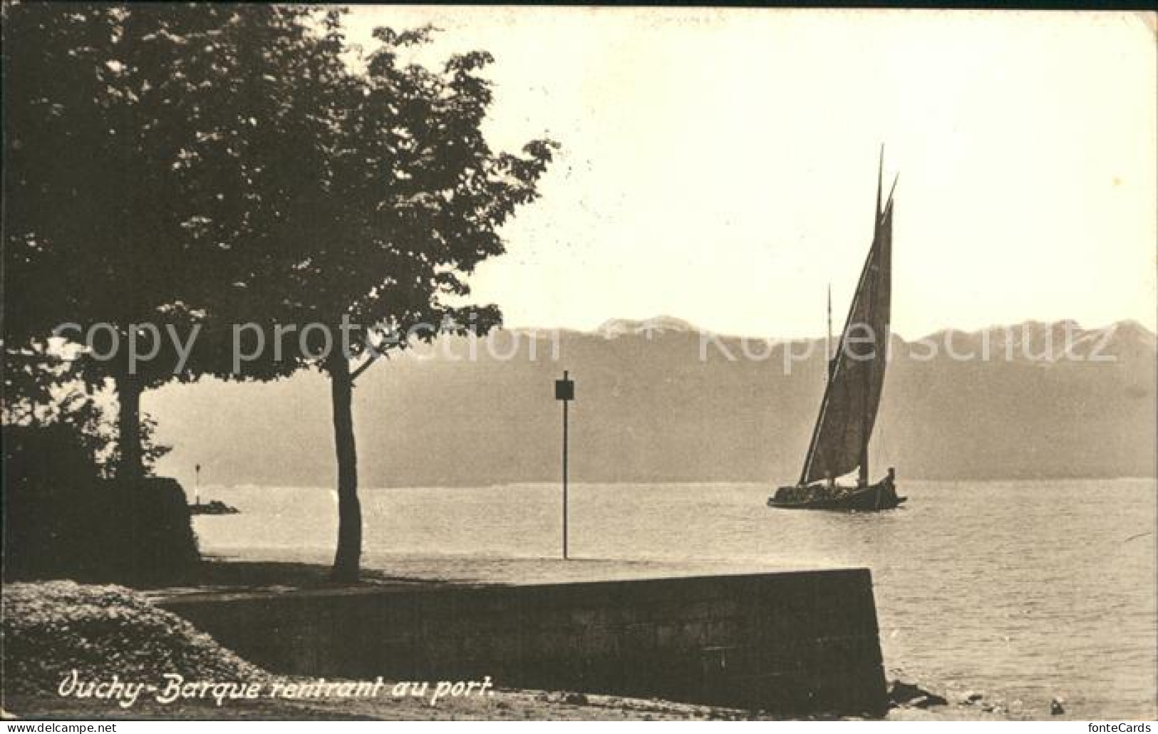 12318206 Ouchy Barque Rentrant Au Port Lac Leman Alpes Ouchy - Autres & Non Classés