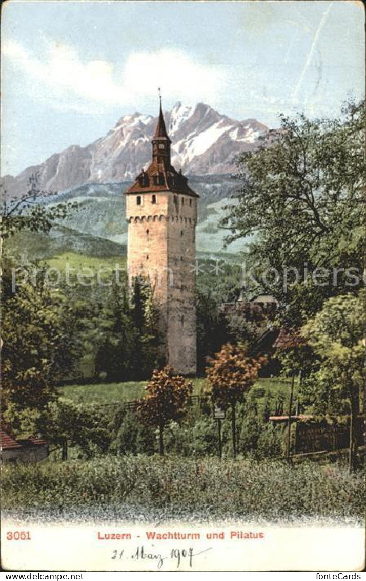 12318136 Luzern LU Wachtturm Und Pilatus Luzern - Autres & Non Classés