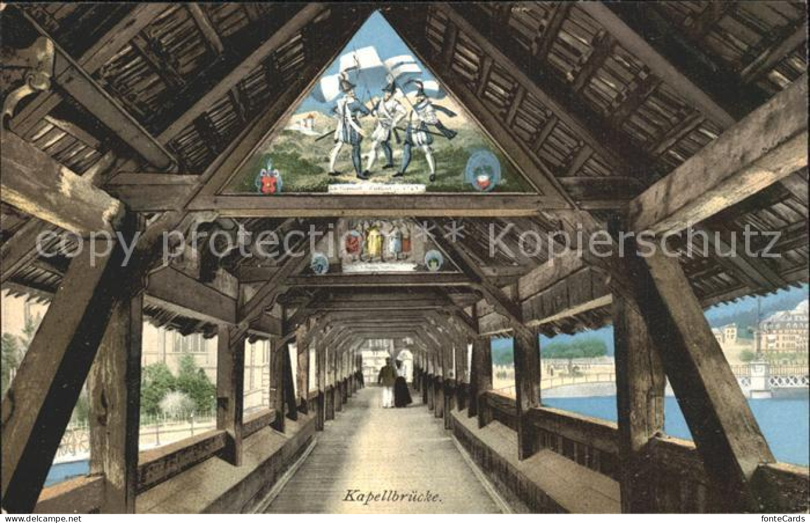 12316066 Luzern LU Inneres Der Kapellbruecke Holzbruecke Luzern - Andere & Zonder Classificatie