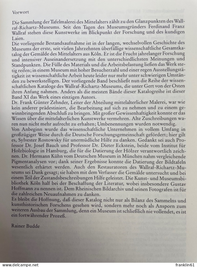 Katalog Der Altkölner Malerei. - Other & Unclassified