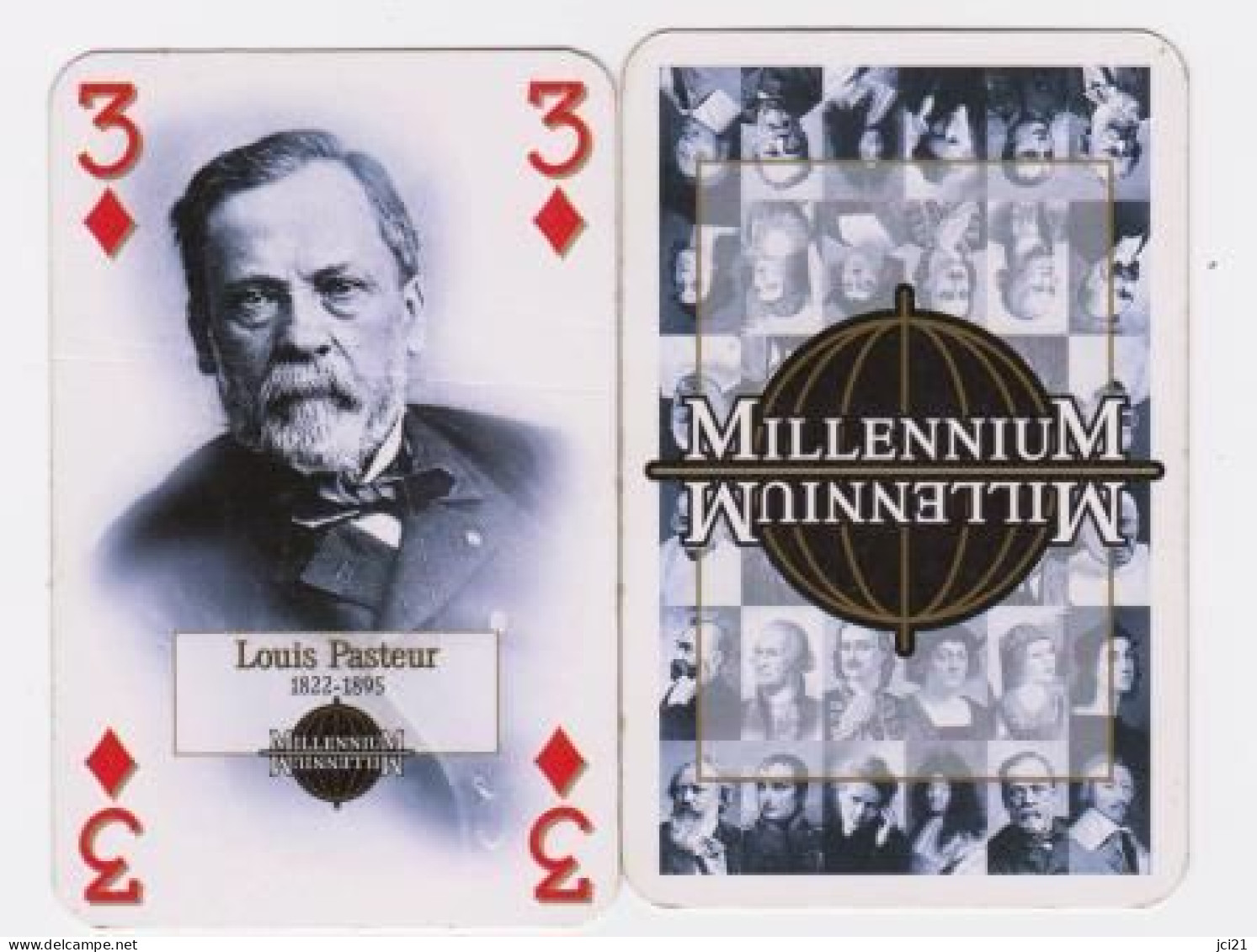 Carte à Jouer MilleniuM 3 De Carreau " Louis PASTEUR " (2534)_Di389 - Autres & Non Classés