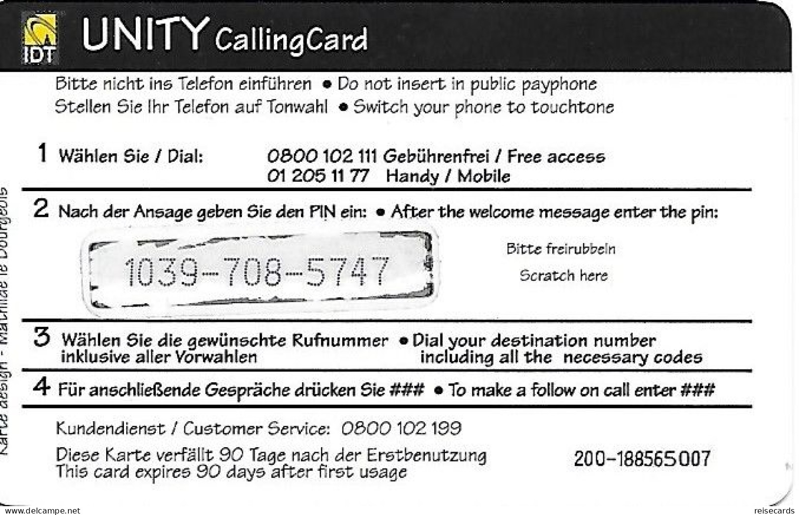 Austria: Prepaid IDT - Unity - Autriche