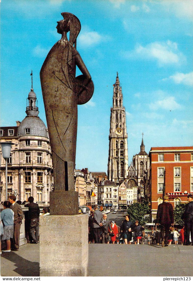 Anvers (Antwerpen) - Statue "Minerva", "Suikerrui" Et Cathédrale - Antwerpen