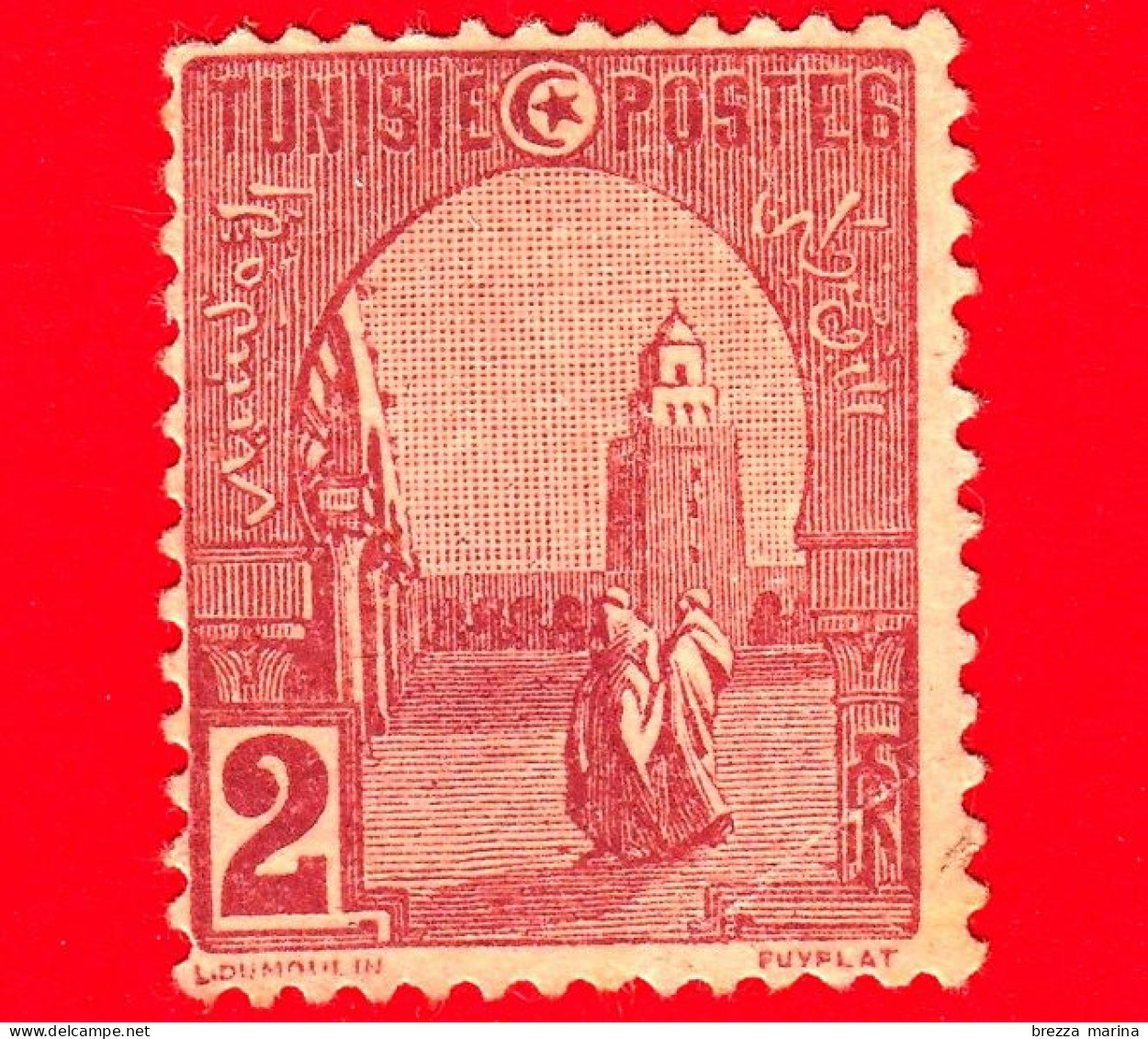 TUNISIA - Usato - 1906 - Motivi Popolari - Moschea Di Kairouan - 2 - Oblitérés