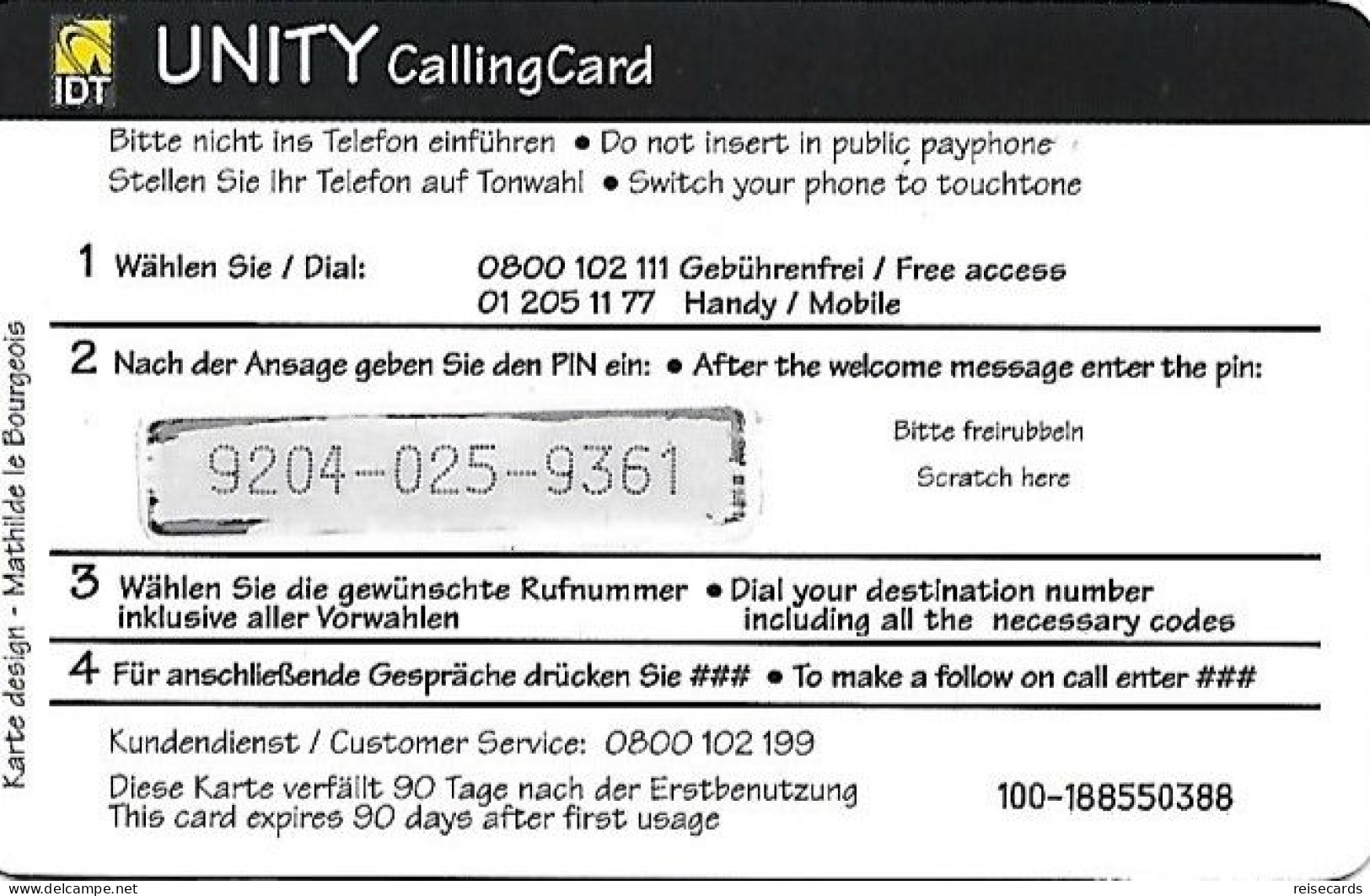 Austria: Prepaid IDT - Unity - Austria