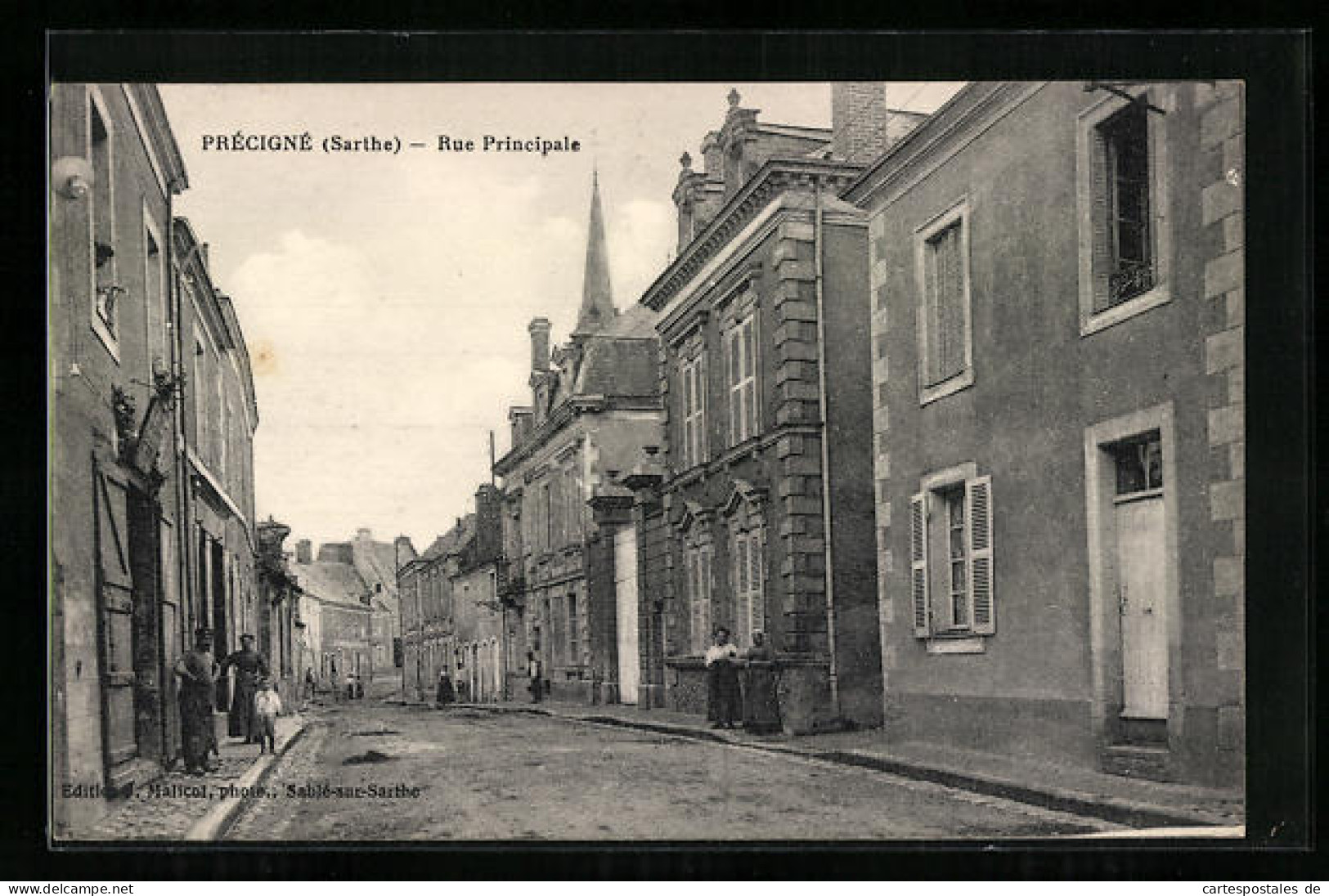 CPA Précigné, Rue Principale  - Other & Unclassified