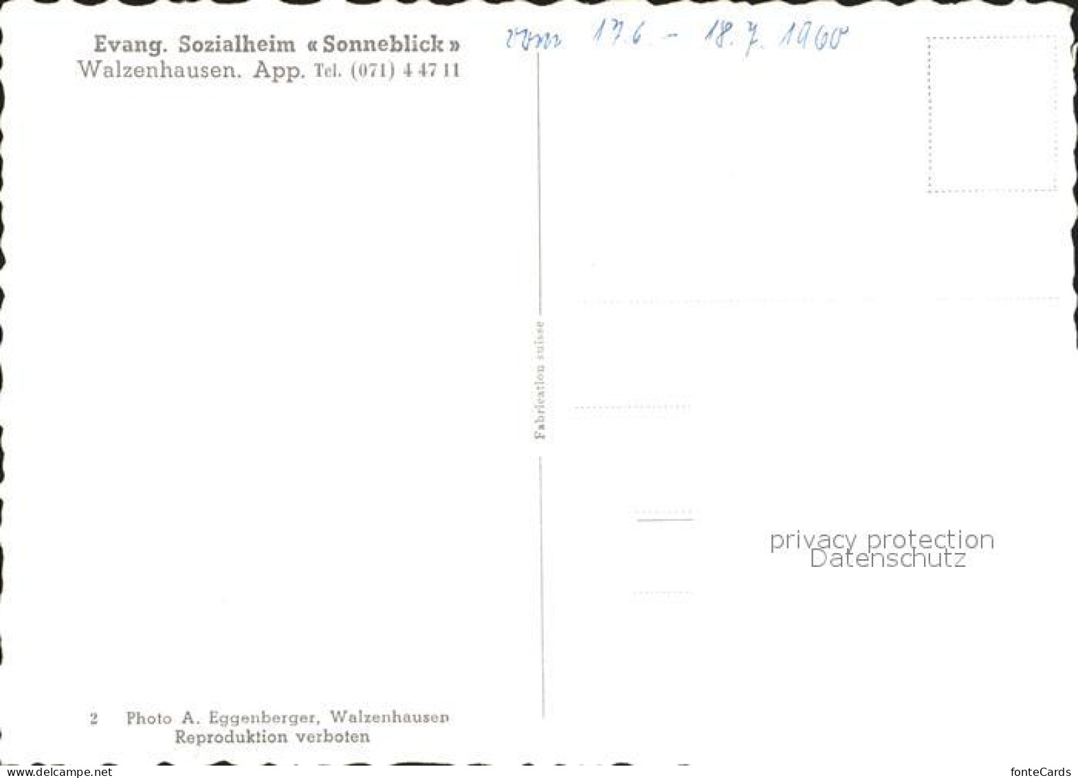 12263276 Walzenhausen AR Evangelisches Sozialheim Sonneblick Walzenhausen - Sonstige & Ohne Zuordnung