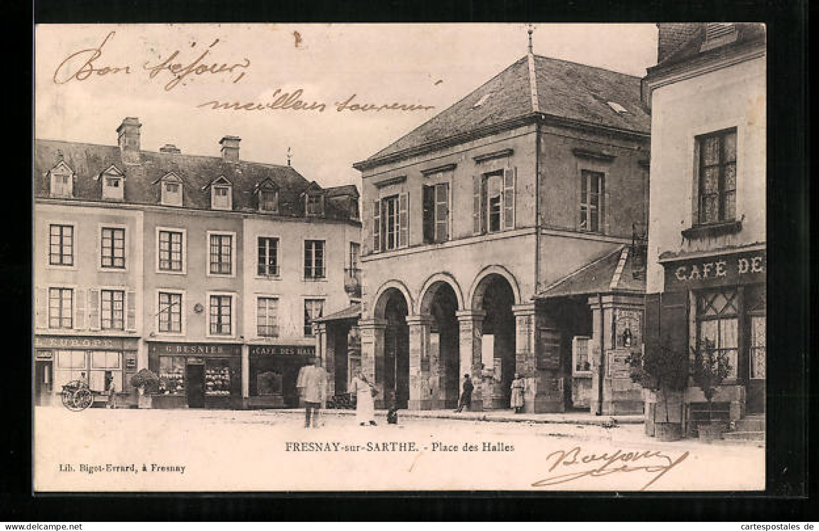 CPA Fresnay-sur-Sarthe, Place Des Halles  - Other & Unclassified