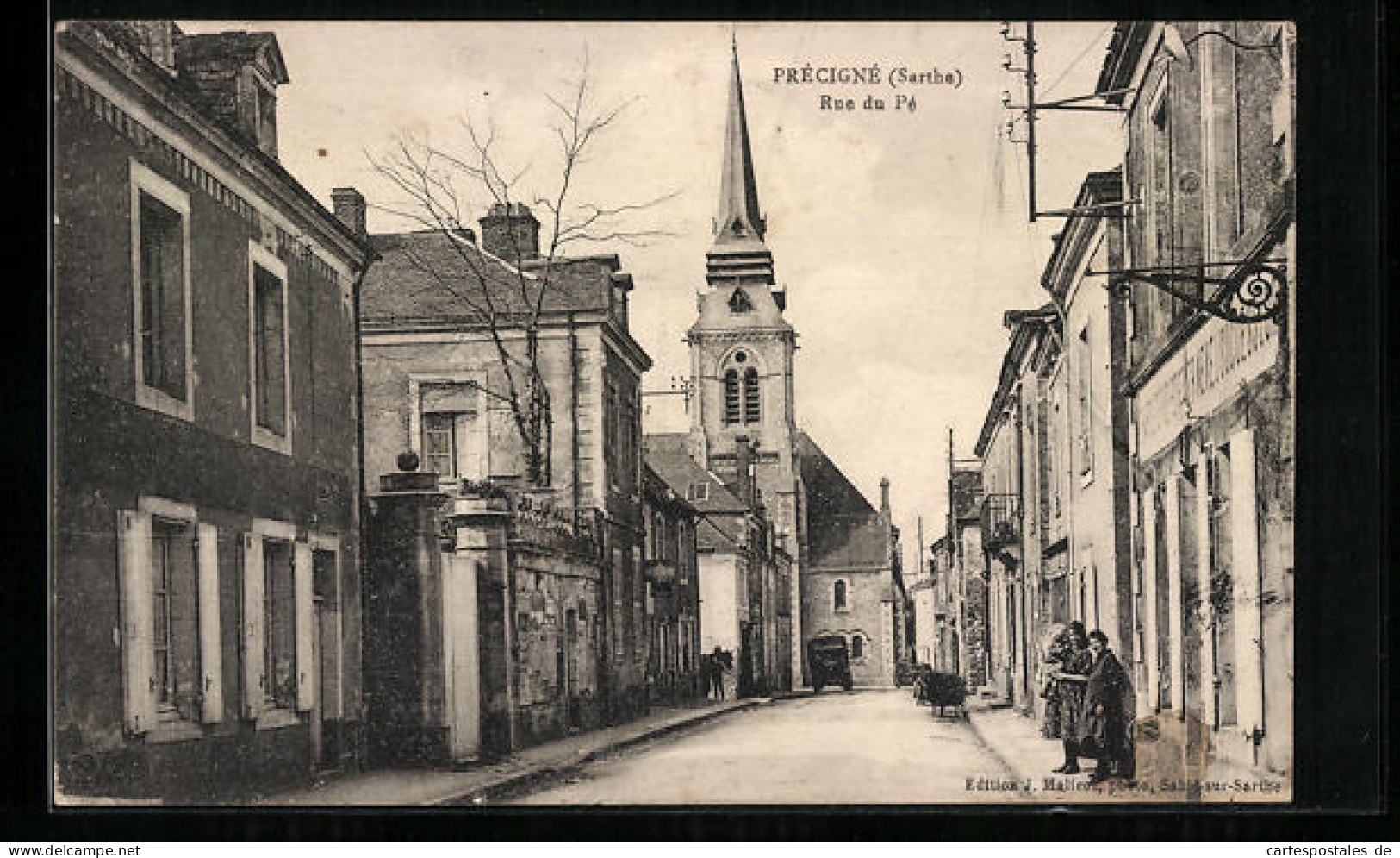 CPA Précigné, Rue Du Pé  - Otros & Sin Clasificación