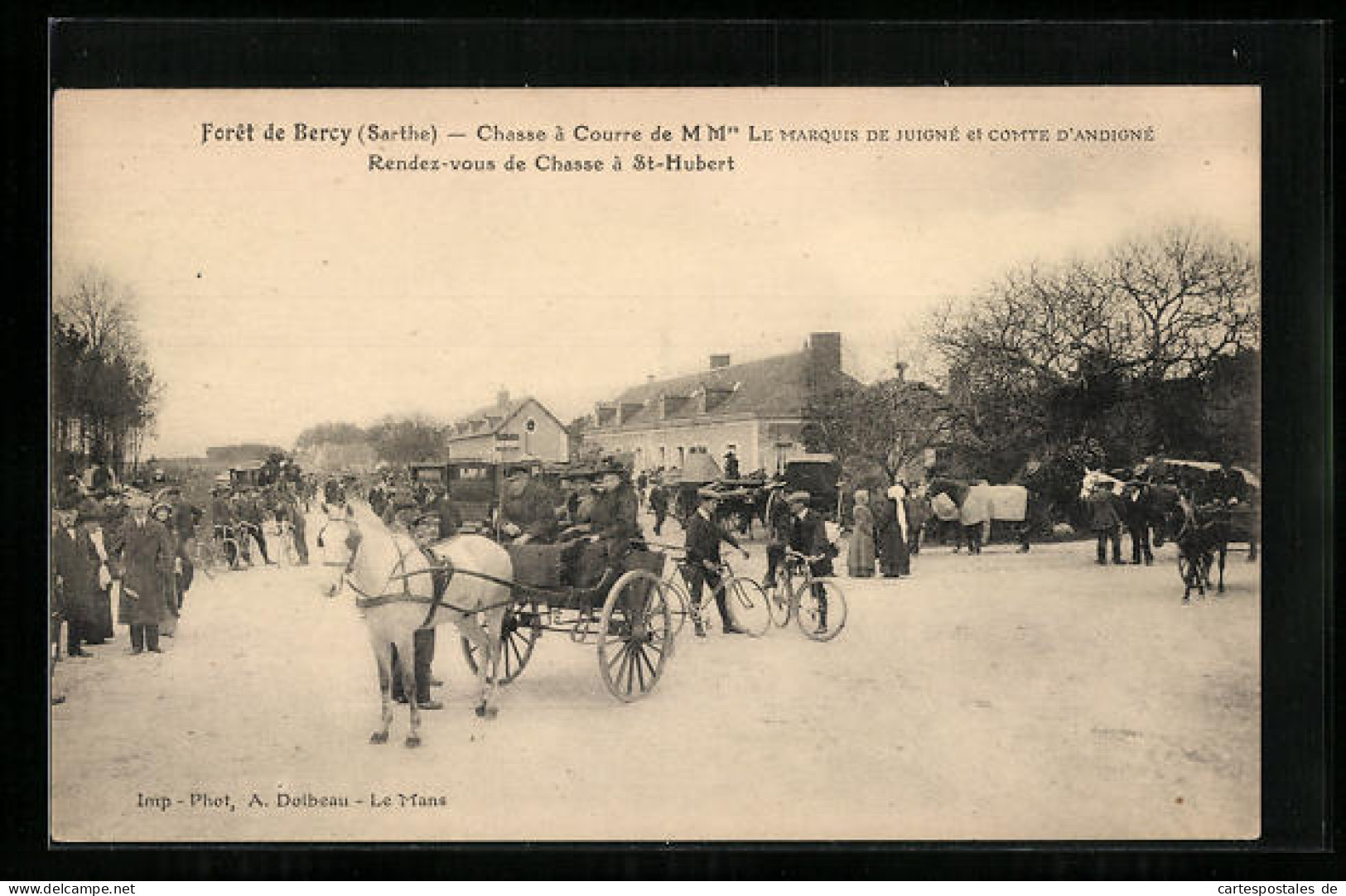 CPA Forét De Bercy, Le Marquis De Juigne Et Comte D`Andigne, Rendez-vous De Chasse à St-Hubert  - Other & Unclassified