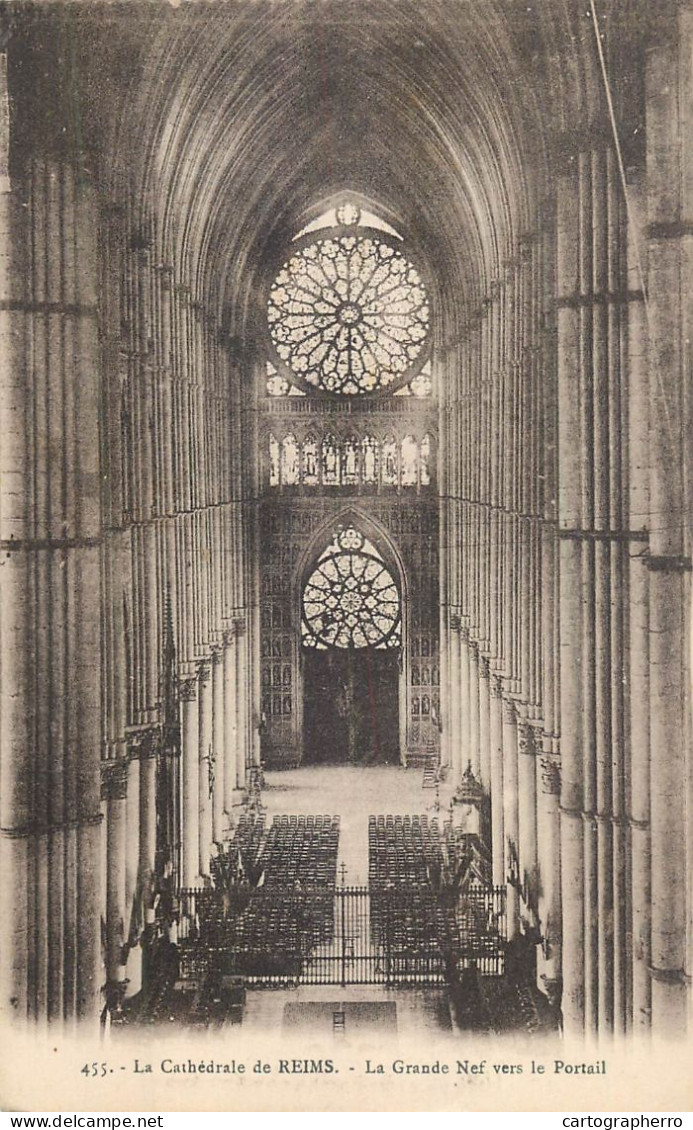 CPA France Reims Cathedrale La Grande Nef - Reims