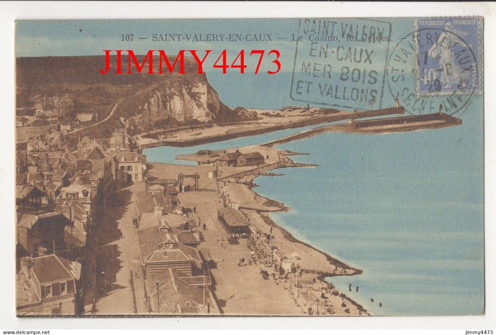 CPA - SAINT-VALERY-EN-CAUX En 1929 - Le Casino - La Plage ( Bien Animée ) N° 107 - Edit. Lévy Et Neurdein Paris - Saint Valery En Caux