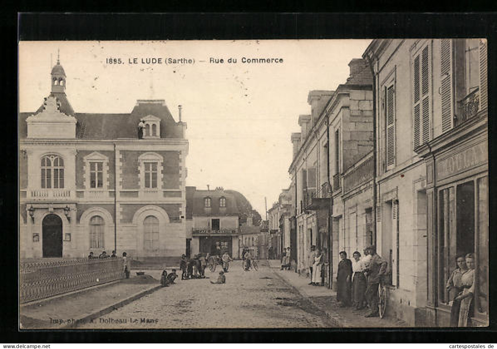 CPA Le Lude, Rue De Commerce  - Other & Unclassified