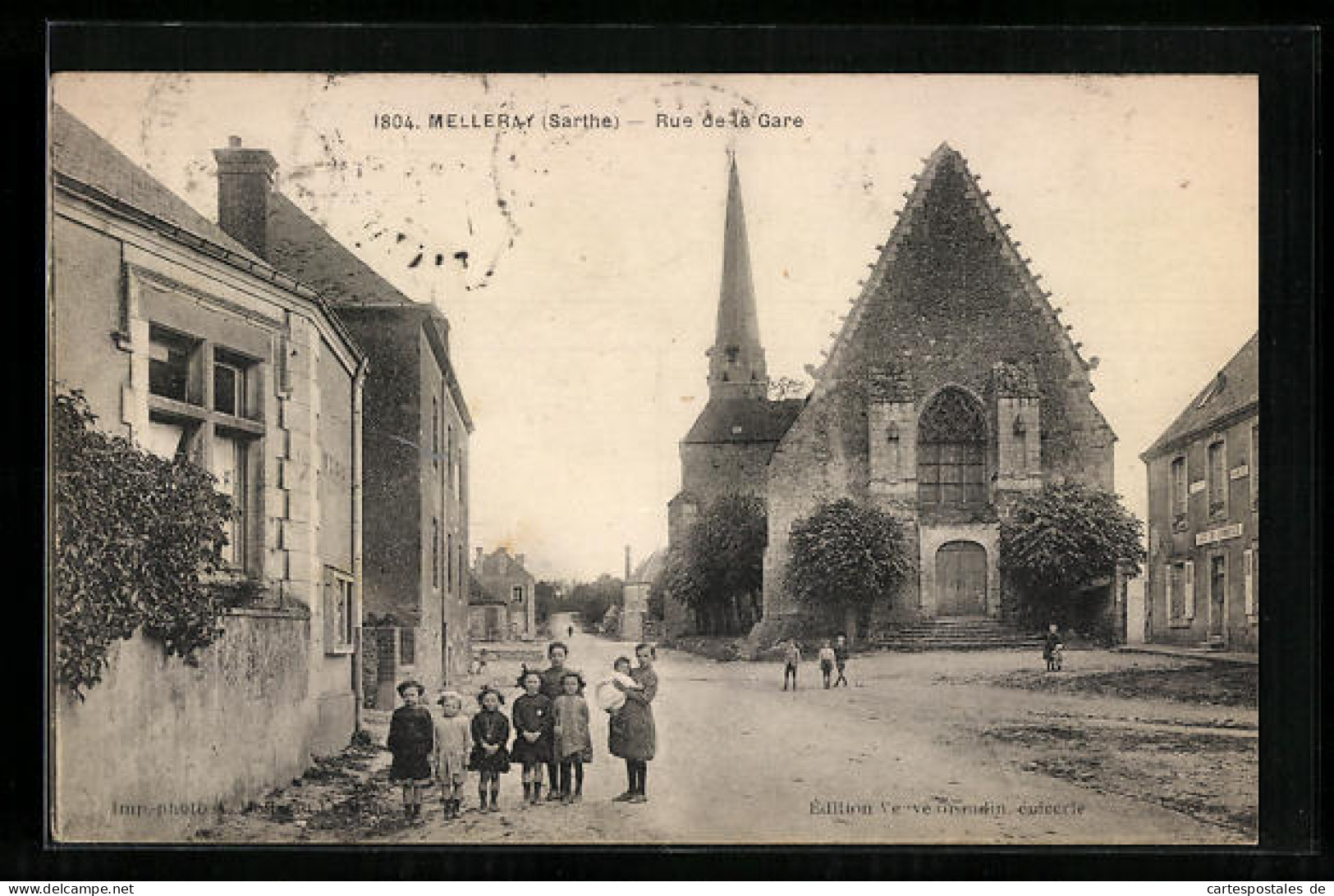 CPA Melleray, Rue De La Gare  - Other & Unclassified