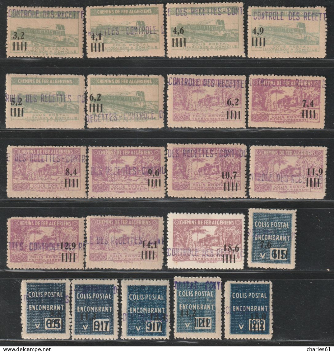 ALGERIE - COLIS POSTAUX - N°130/50 *et** (1944-45) 21 Valeurs - Parcel Post