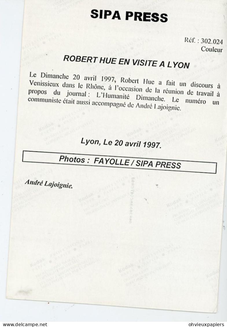 ANDRE LAJOINIE  Numéro 1 Du Parti Communiste En 1997 SIPA PRESS - Personas Identificadas