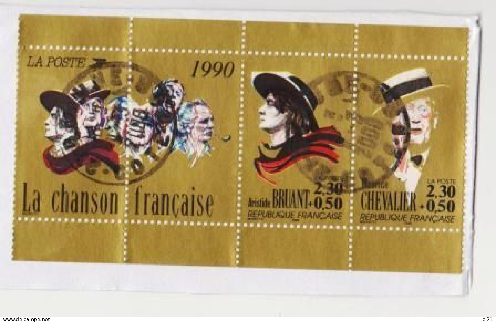 Y&T 2649, 2650 - 1990 " BRUANT ET CHEVALIER " OBLITÉRÉS CACHET ROND SUR FRAGMENT (1576)_Ti541 - Used Stamps